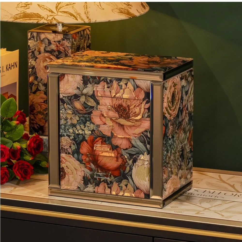 Homruilink 5 tier glass jewelry box - Picture 1 of 8